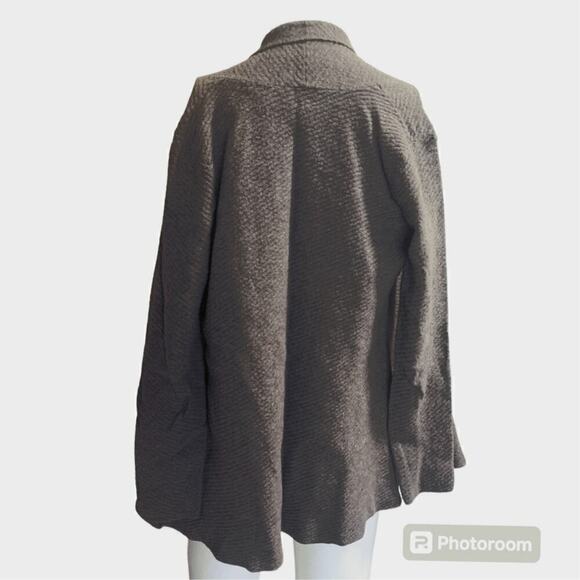 Eileen Fisher Women's Size Small 100% Wool Open Front Knit Cardigan Sweater Tan - Picture 3 of 6